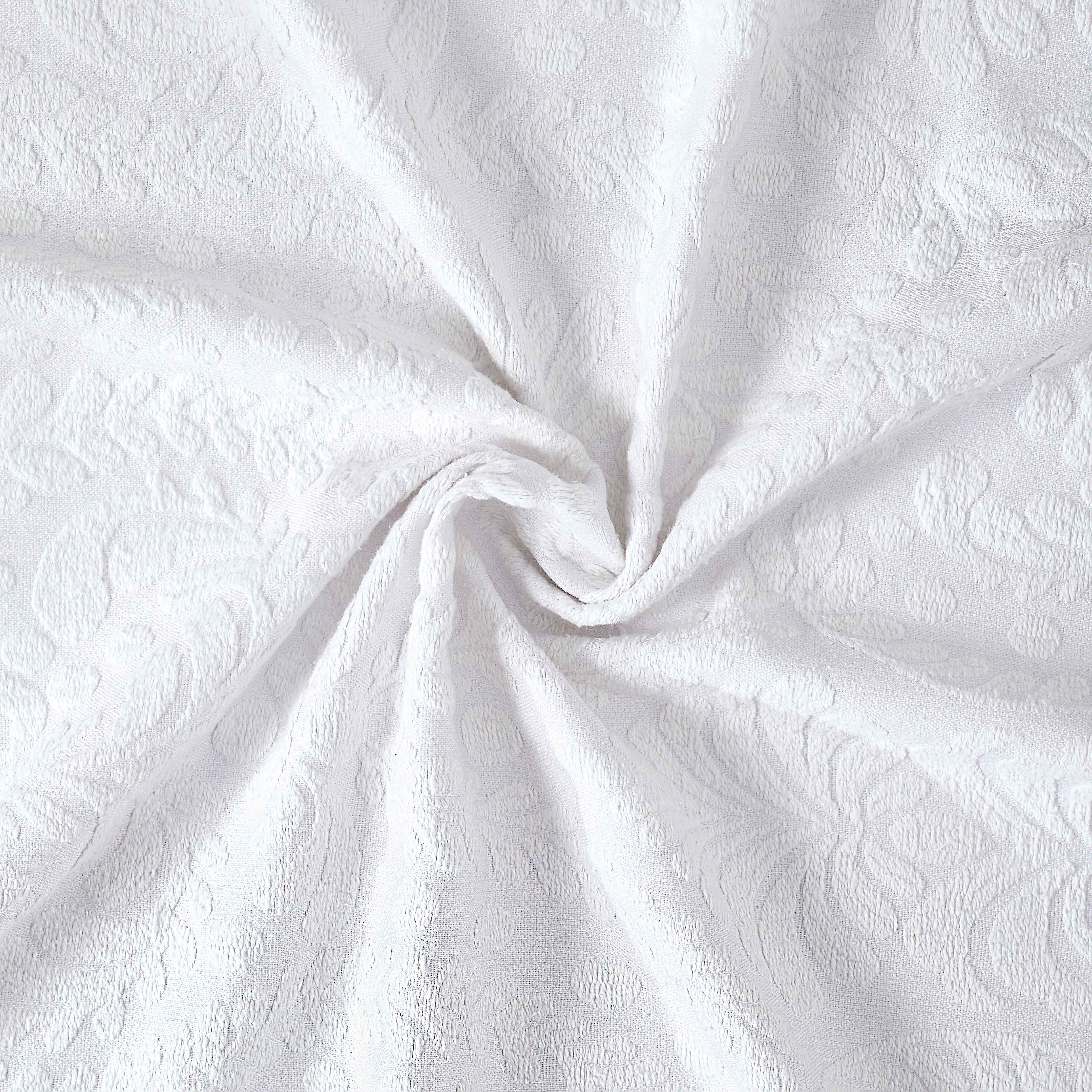 Soft Aspen Cotton Blend Jacquard Woven Floral Bedspread Set with Scalloped Edges - Queen Size Luxury Bedding for Master Bedroom & Guest Room Decor