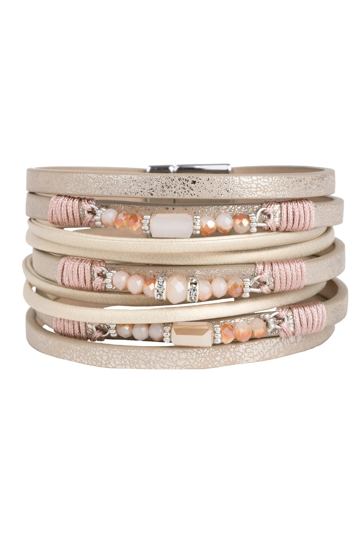 Allium Multi-Layered Genuine Leather Bracelet for Women - Stylish Stackable Bracelets for Everyday Wear & Boho Fashion