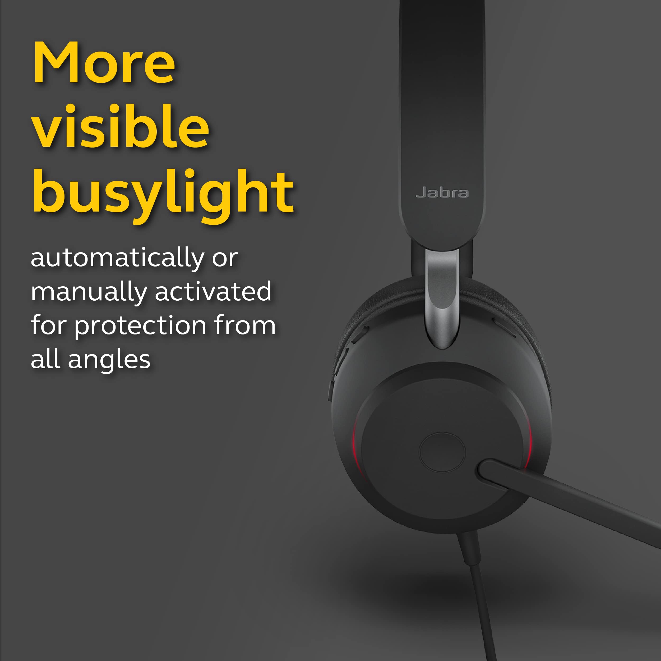 Jabra Evolve2 40 MS Wired USB-A Stereo Headphones - Black | Noise Cancelling Office Headset for Telework, Calls & Music | All-Day Comfort | MS-Optimized USB-A Connection | Perfect for Remote Work, Video Conferencing & Focus Music