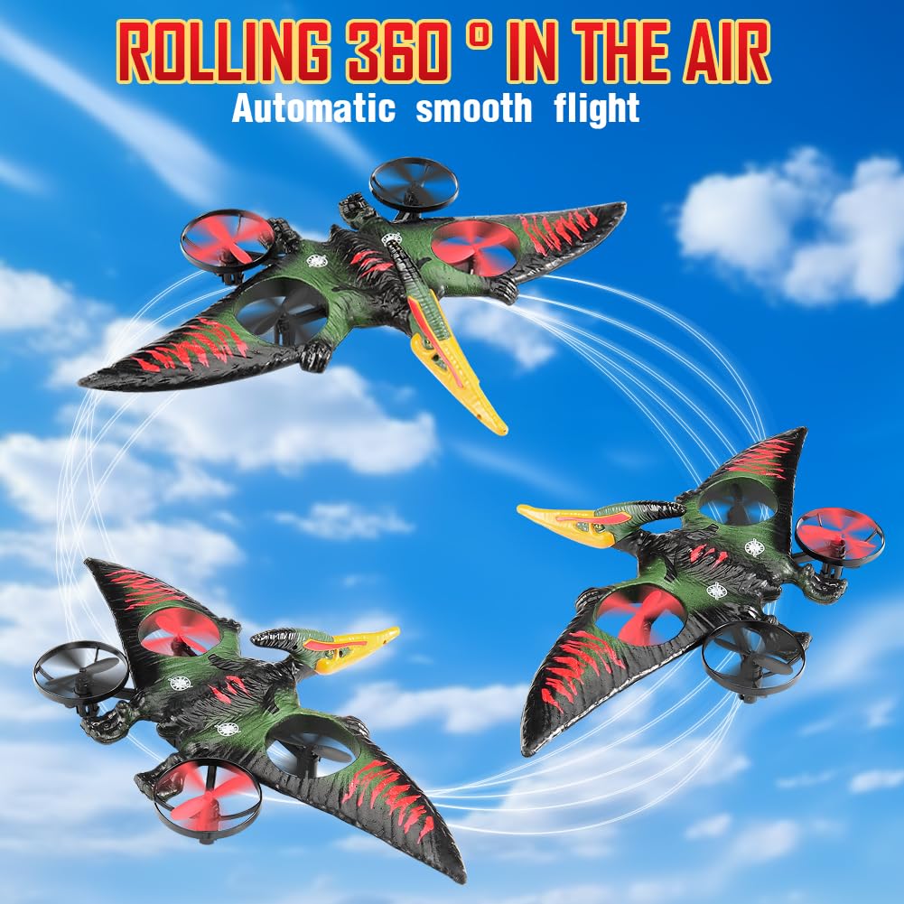 **Pterodactyl Dinosaur RC Drone for Kids & Adults - Easy to Fly Remote Control Dragon Toy Plane, Beginner-Friendly Hobby Aircraft - Perfect Birthday Gift for Boys & Girls (Indoor/Outdoor Play, STEM Learning, Party Favors)**