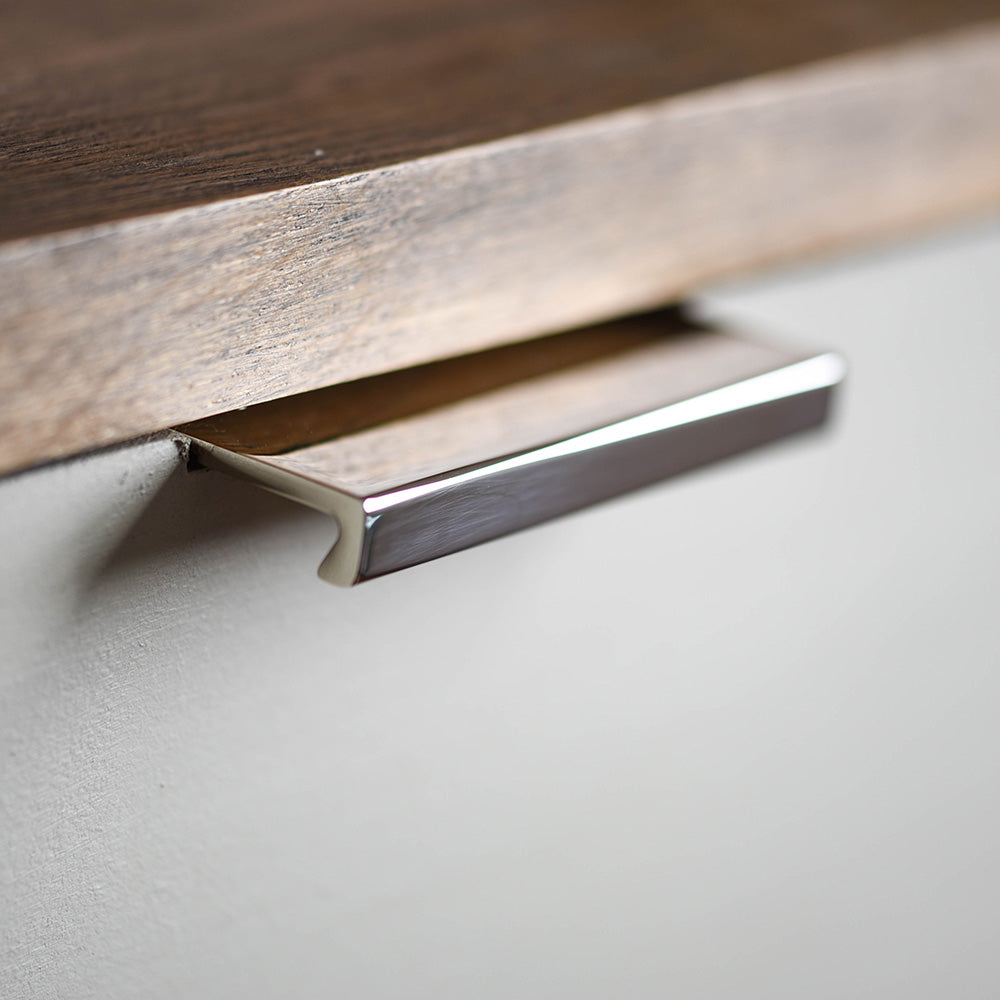Polished Nickel Flat Edge Cabinet Pull Handle - Modern Kitchen & Bathroom Hardware for Drawers & Cabinets - Perfect for Home Renovation & DIY Projects