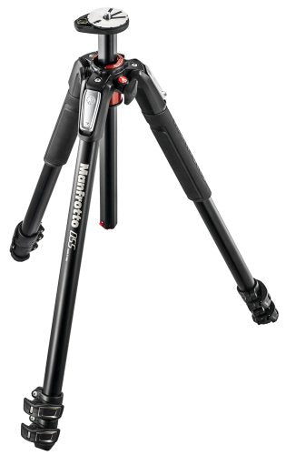 Manfrotto 055 3-Section Aluminum Tripod with 90° Center Column - Professional Camera Tripod for DSLR, Video & Photography - Perfect for Outdoor, Studio & Travel Use