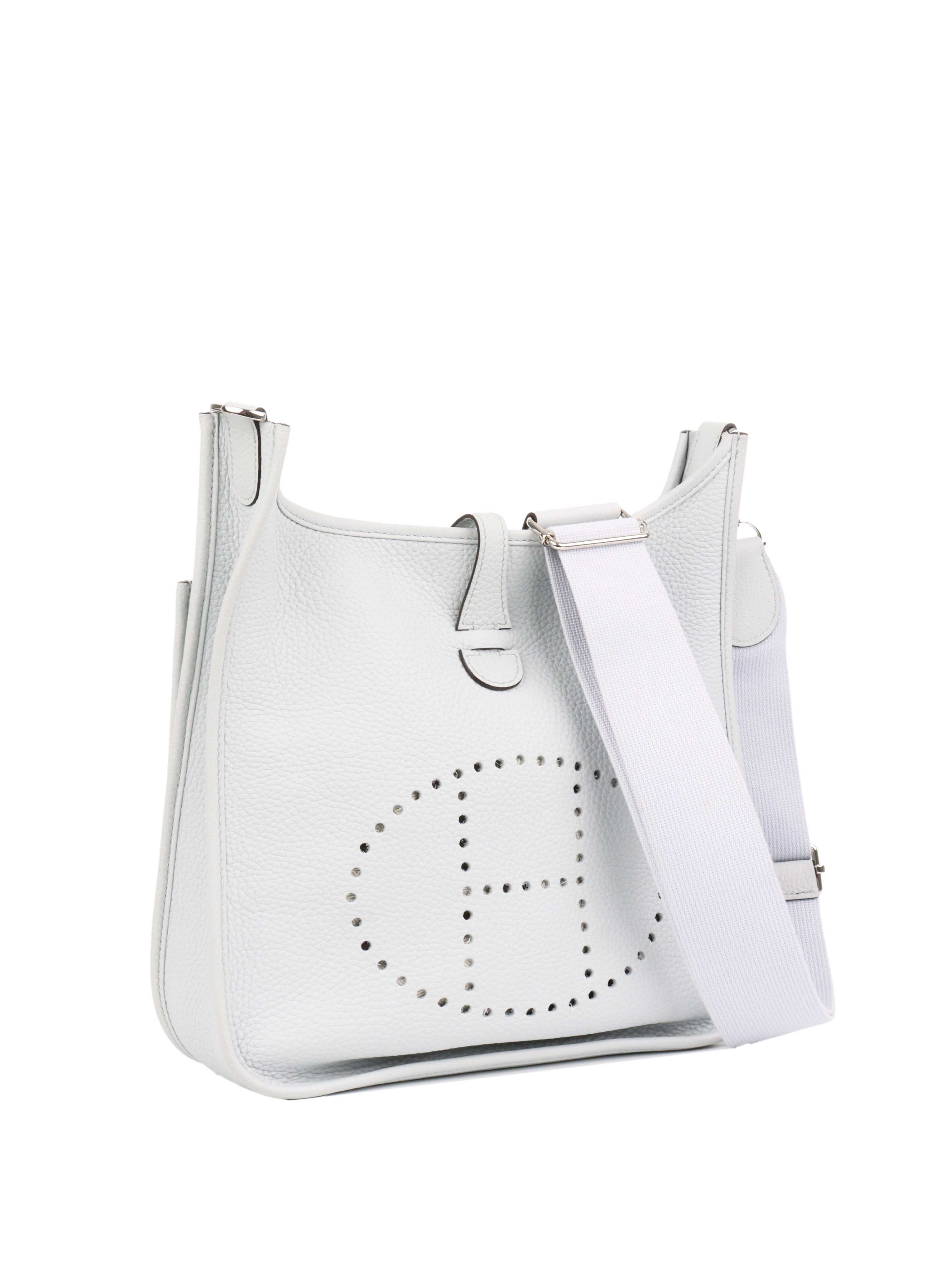Authentic Hermes Evelyne 29 Bag in Gris Pale - Luxury Crossbody Shoulder Bag for Women | Perfect for Everyday Use, Work & Travel