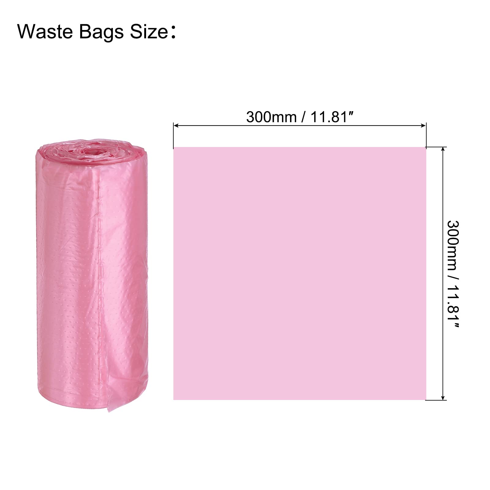 Meccanity Small Trash Bags 0.5 Gallon - Mini Garbage Bags for Desktop & Bathroom Trash Cans, Pink (8 Rolls/240 Counts) - Perfect for Office, Bedroom, and Small Spaces