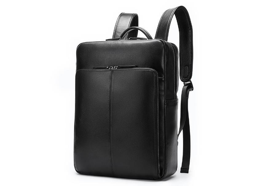Women's Stylish Black Leather Backpack Purse - Fashionable Laptop Bag for Work, Travel & Daily Commute