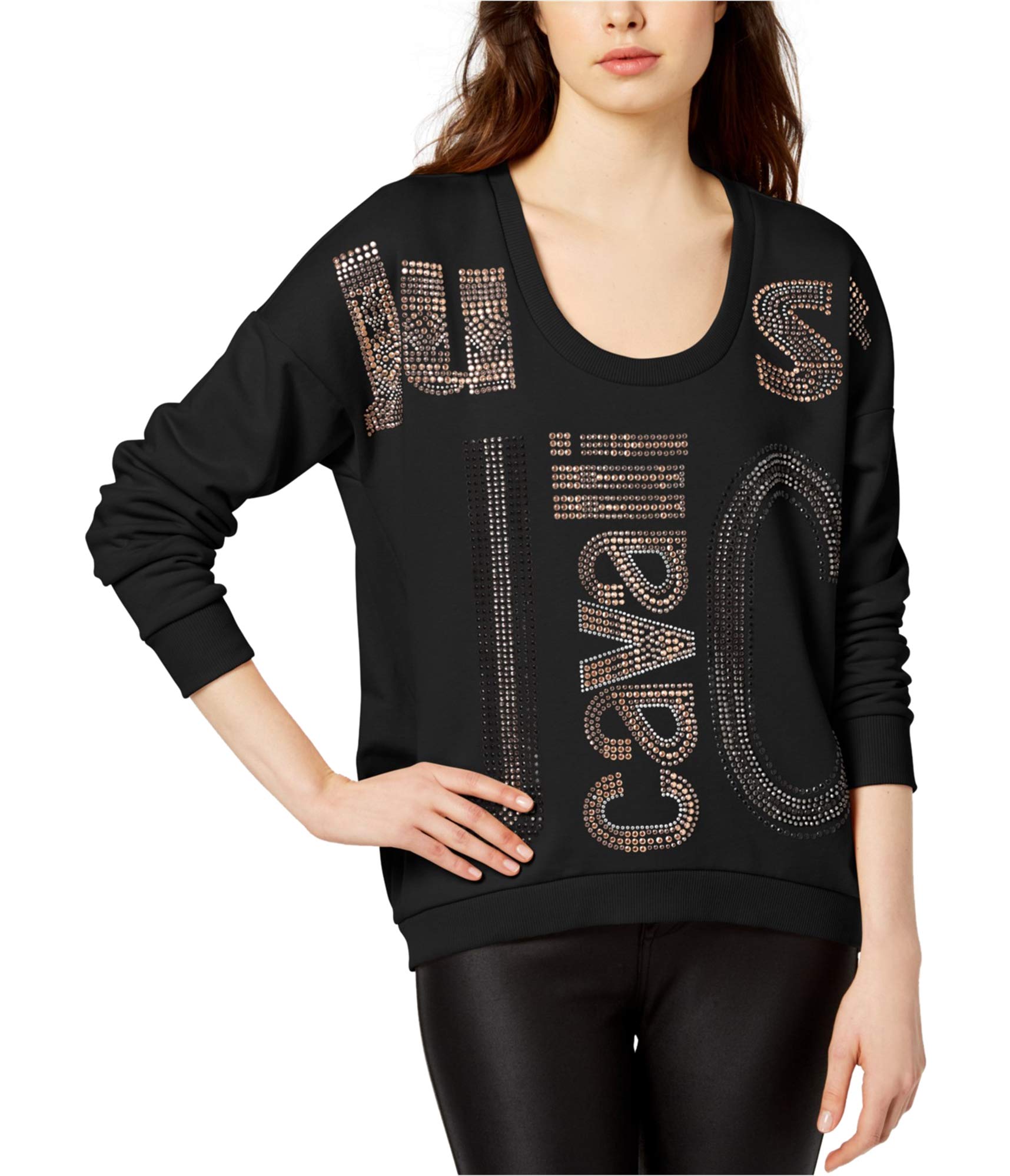 Just Cavalli Women's Logo Sweatshirt - Black Medium | Casual Pullover Hoodie for Streetwear & Everyday Comfort