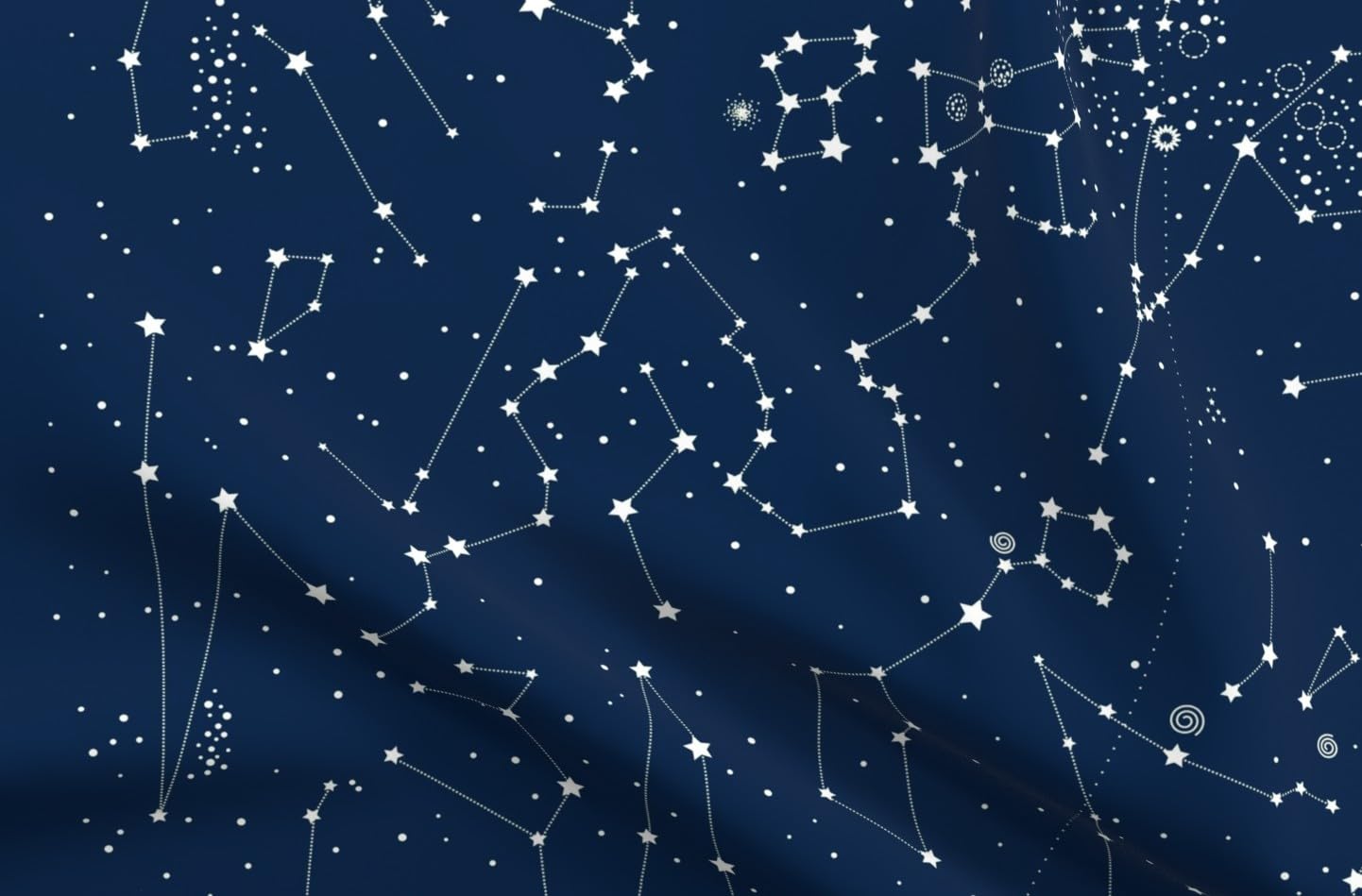 Star Map Dark Constellations Astronomy Printed Minky Fabric - Fat Quarter for Sewing Baby Blankets, Quilt Backing & Plush Projects - Perfect for Nursery Decor, Space-Themed Bedding & DIY Celestial Crafts