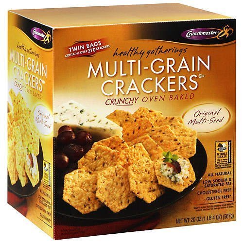 Crunchmaster Multi-Grain Crackers - Gluten Free, Oven Baked, 20oz (2 Pack) - Healthy Snack for Kids, Parties & On-The-Go