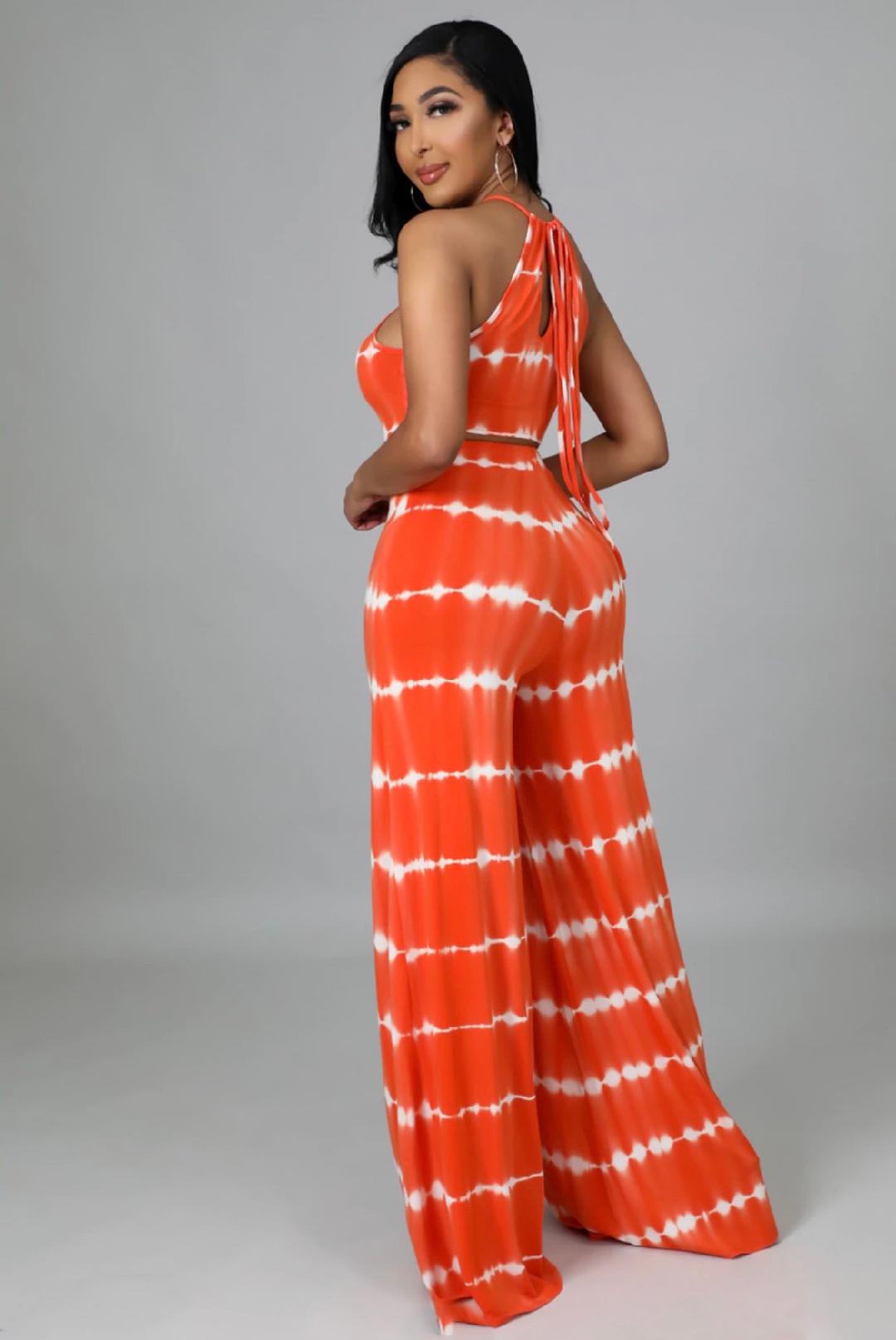 Yours Endlessly Women's Pant Set - Comfortable Orange Lounge Wear for Yoga, Travel & Home Relaxation