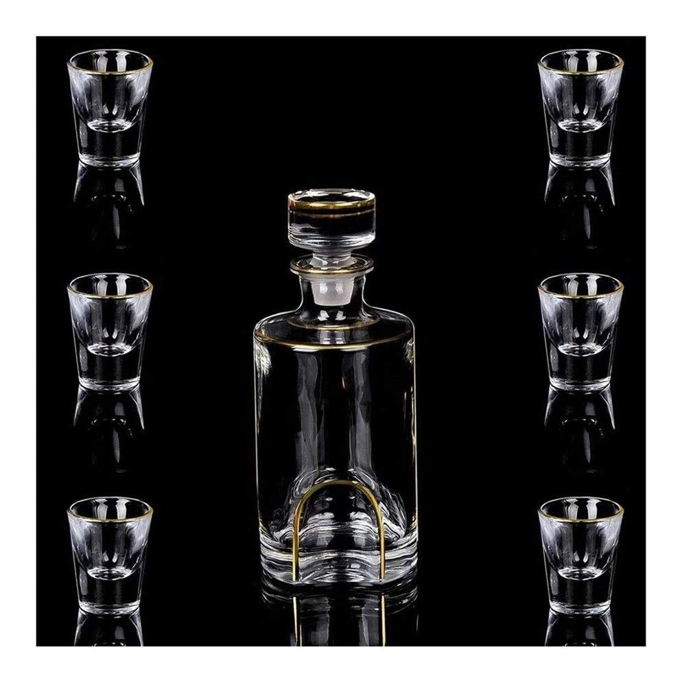 Premium 680ml Lead-Free Crystal Whiskey Decanter Set with 6 Glasses - 7-Piece Luxury Gift Box for Wine & Scotch | Perfect for Home Bars, Dinner Parties & Anniversary Gifts