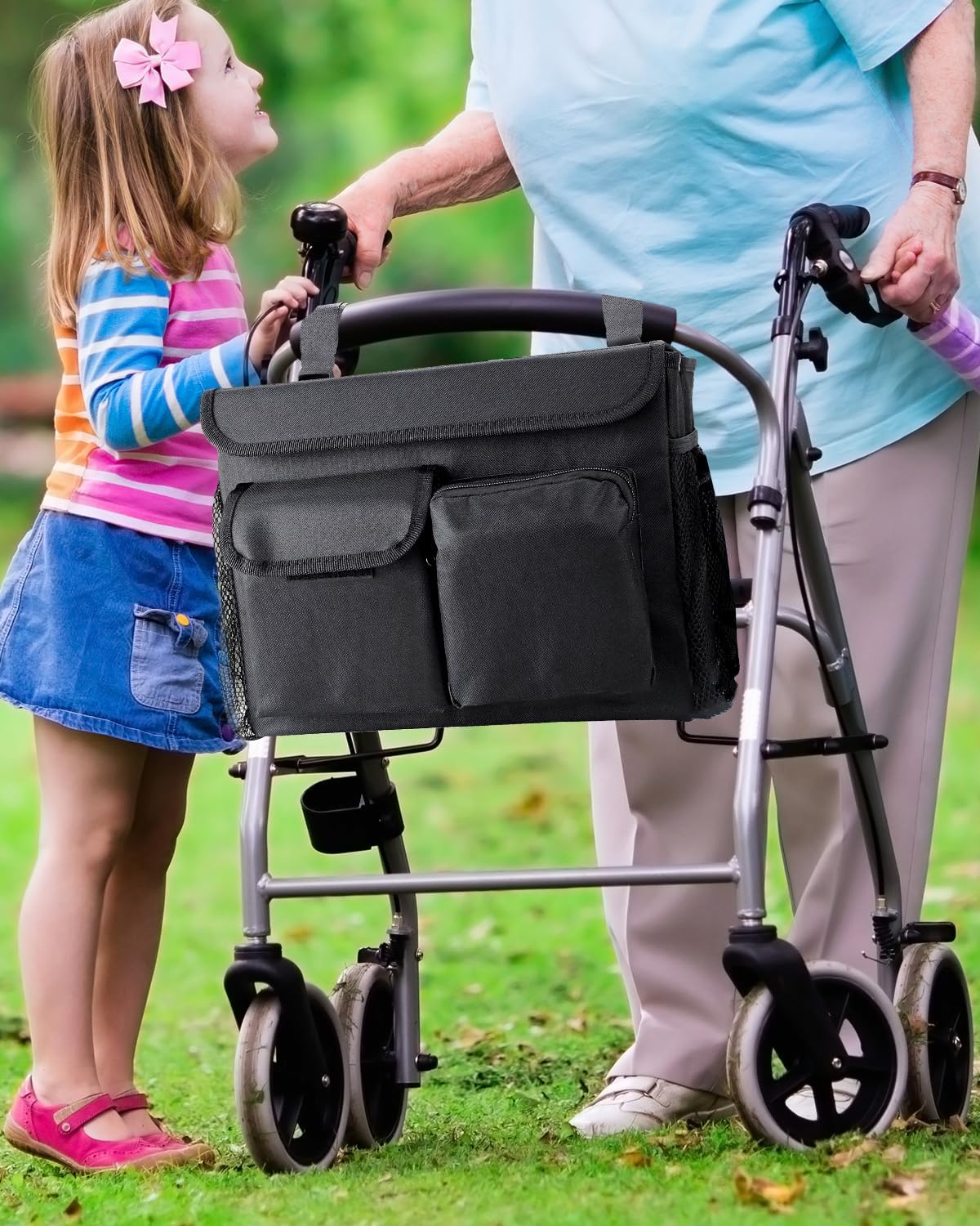 Electric Scooter & Wheelchair Backpack - 14-Inch Laptop Pocket, Cup Holders, Quick Installation, Machine Washable | Perfect for Commuting, Travel & Daily Mobility Accessories