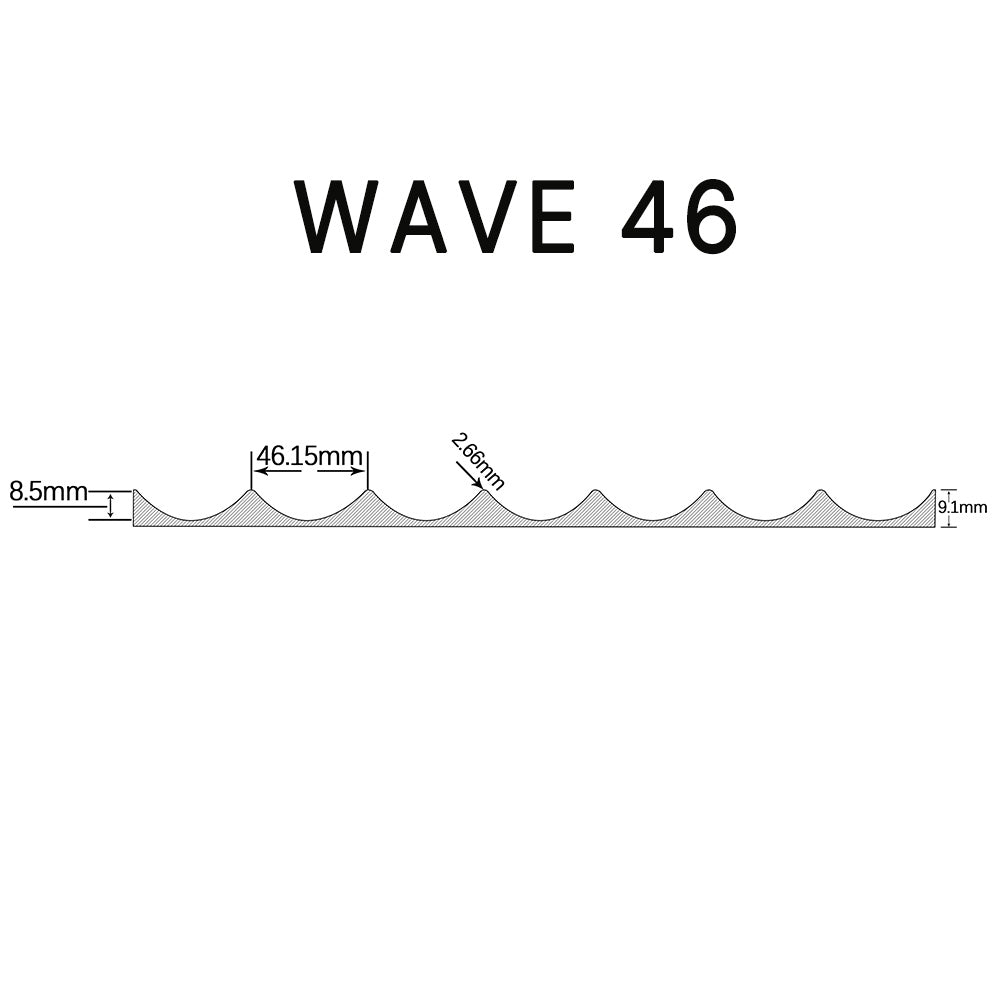 WOODFLEX White Primed Flexible Wave 46 Molding - 2700mm x 600mm - Perfect for Crown Molding & Interior Decoration