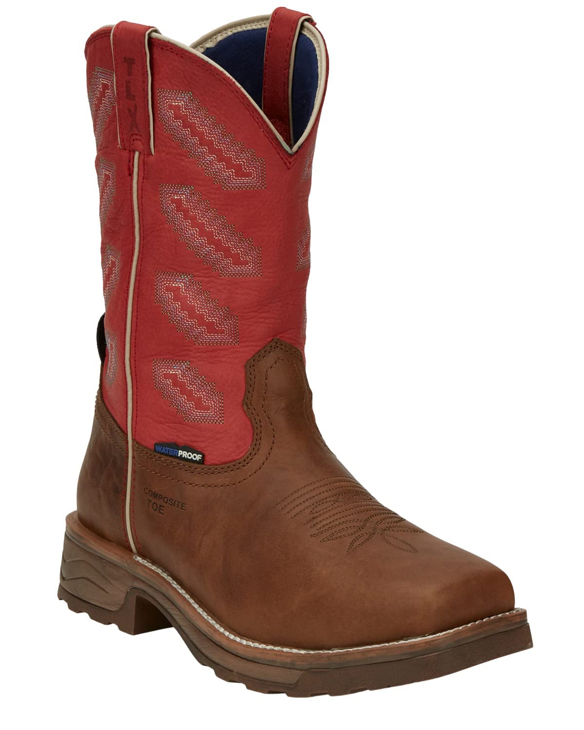 Tony Lama Men's Energy Waterproof Western Work Boots with Composite Toe - Tw3400 | Durable Safety Boots for Construction, Ranch Work & Outdoor Activities