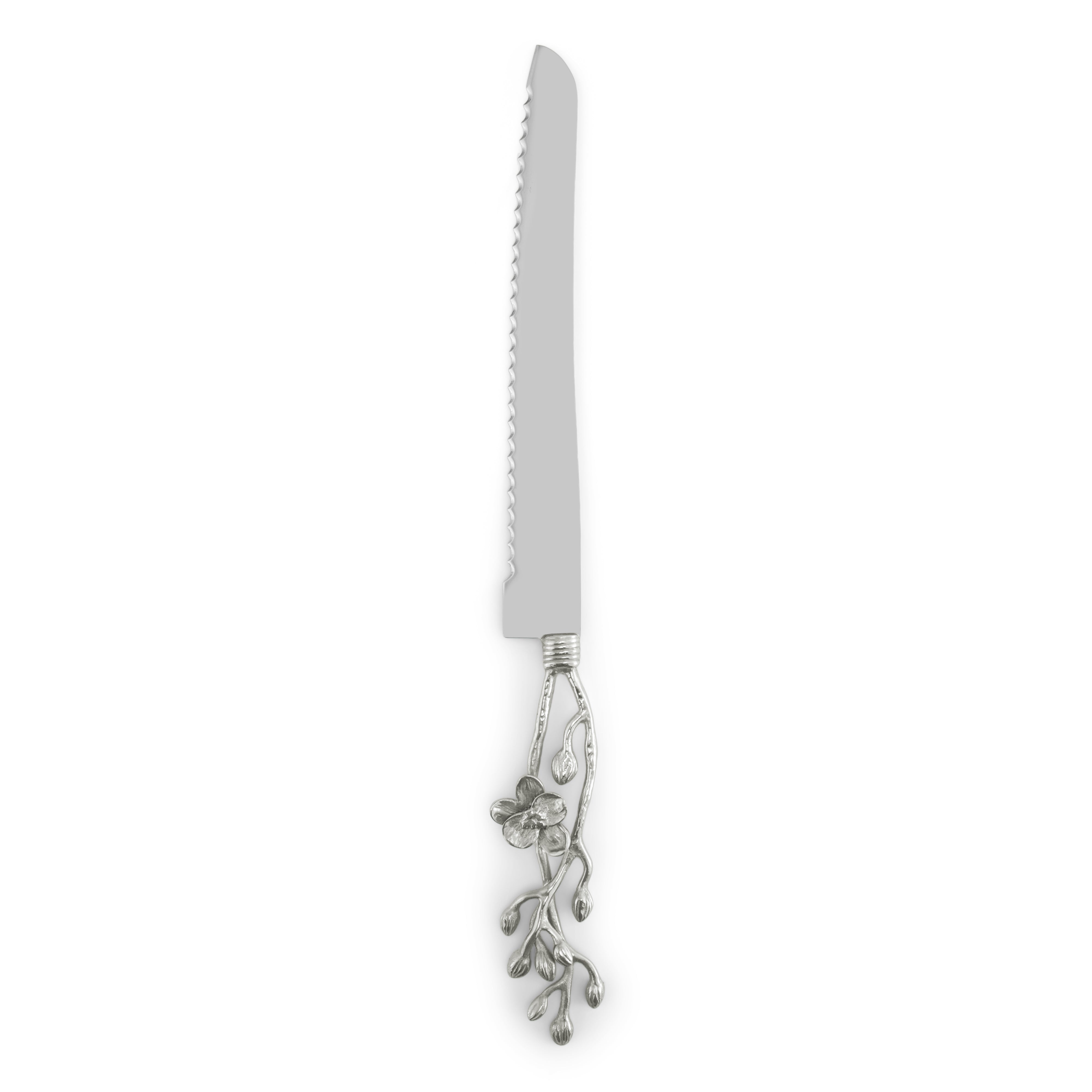 Premium White Orchid Bread Knife - Ultra Sharp Stainless Steel Blade for Slicing Bread, Cakes & Pastries - Perfect for Home Baking, Restaurants & Cafes