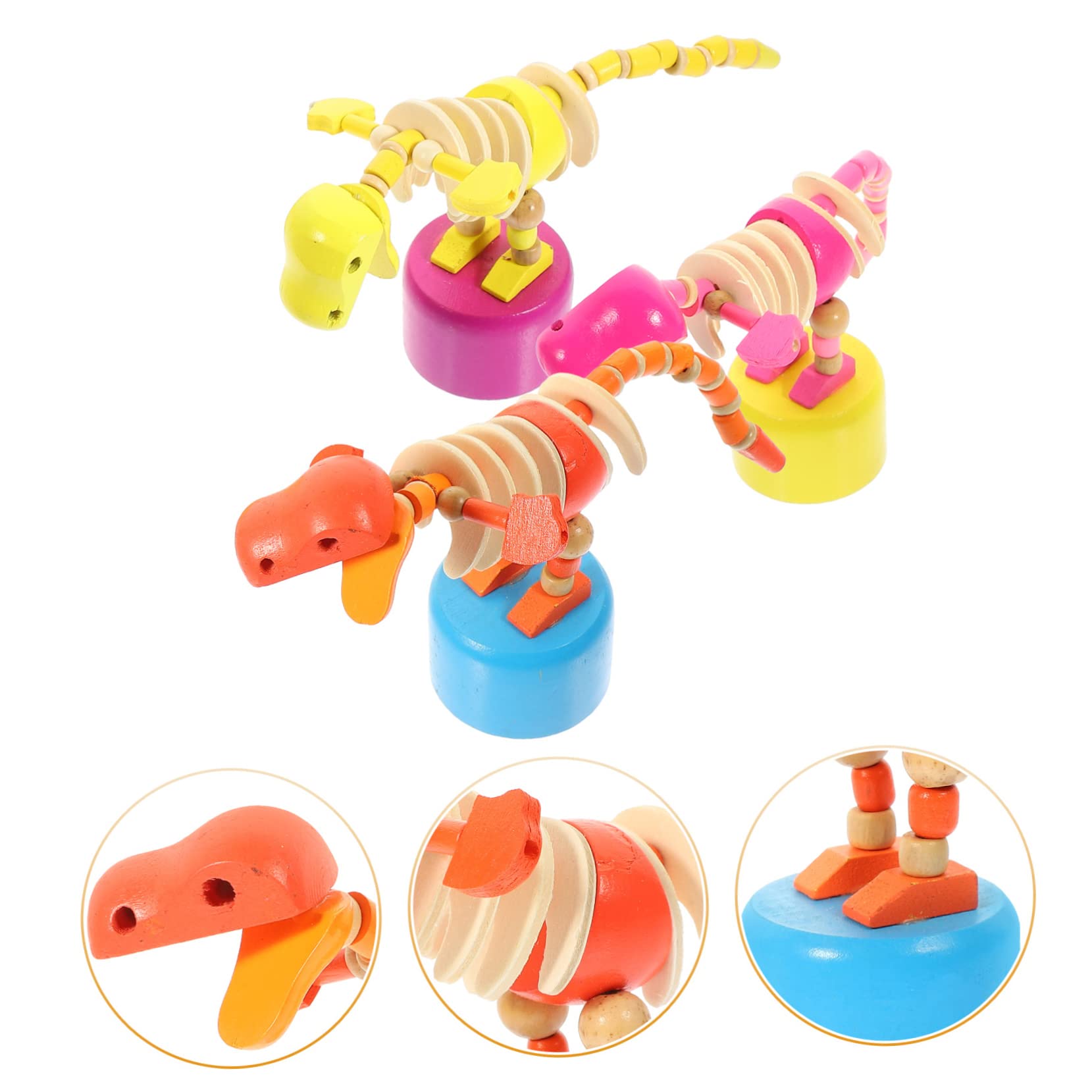 VICASKY 12 Pcs Wooden Dinosaur Ramp Toy Set - Realistic Dinosaur Action Figures & Rocking Toy for Kids - Perfect for Pretend Play, Educational Fun, and Nursery Decor
