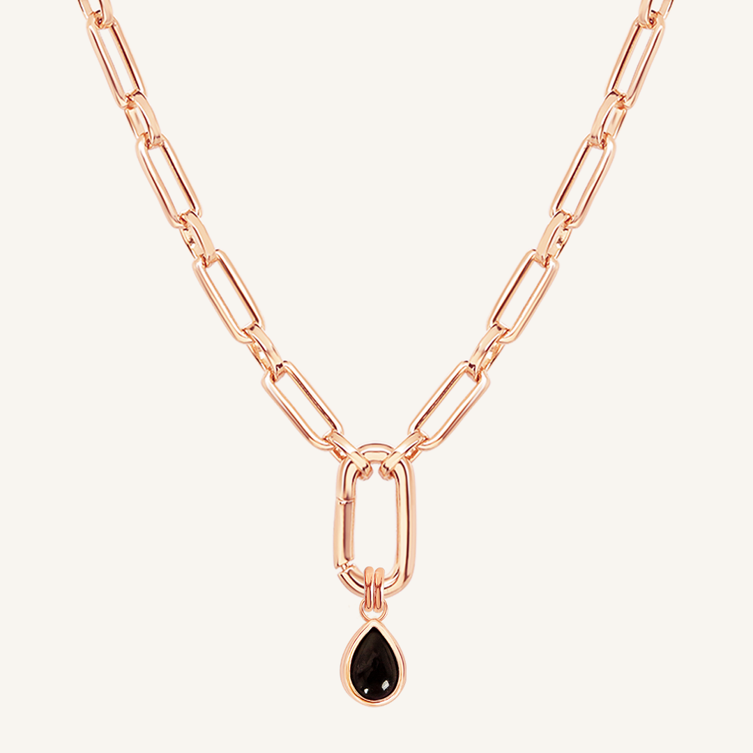 Black Onyx Trove Charm Necklace - Elegant & Spiritual Jewelry for Women - Perfect for Meditation, Healing & Everyday Wear