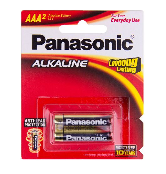 Panasonic Alkaline AAA Batteries (2-Pack) - Long-Lasting Power for Toys, Remote Controls, and Electronics - High-Performance Alkaline Batteries for Home & Office Use