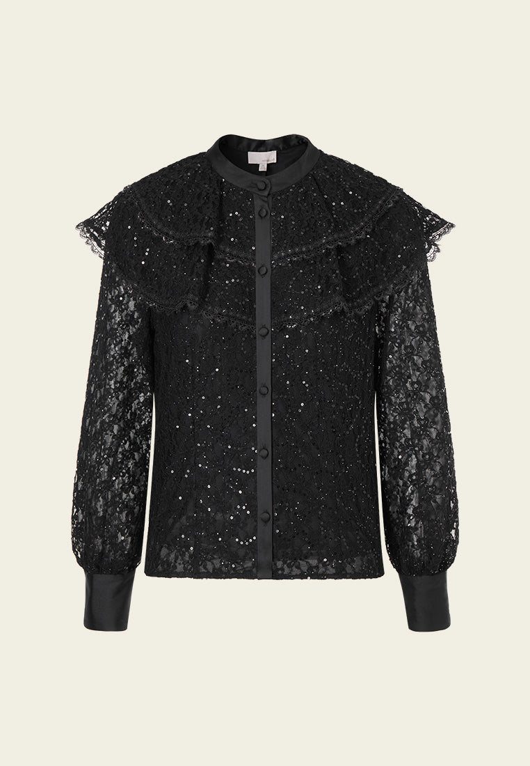 Elegant Stardust Noble Blouse for Women - Trendy Long Sleeve Office & Party Tops - Perfect for Work, Date Night & Special Occasions