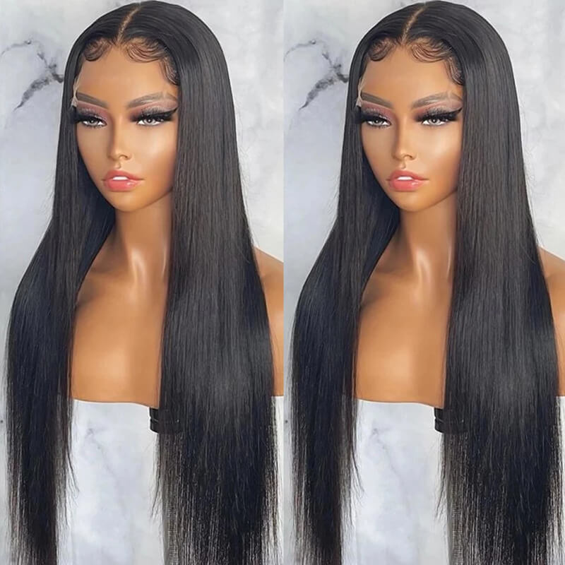 Eullair 13x4 Transparent Lace Front Wig - 100% Human Hair Straight Wig with Undetectable Lace for Natural Look | Perfect for Daily Wear, Cosplay, and Special Occasions