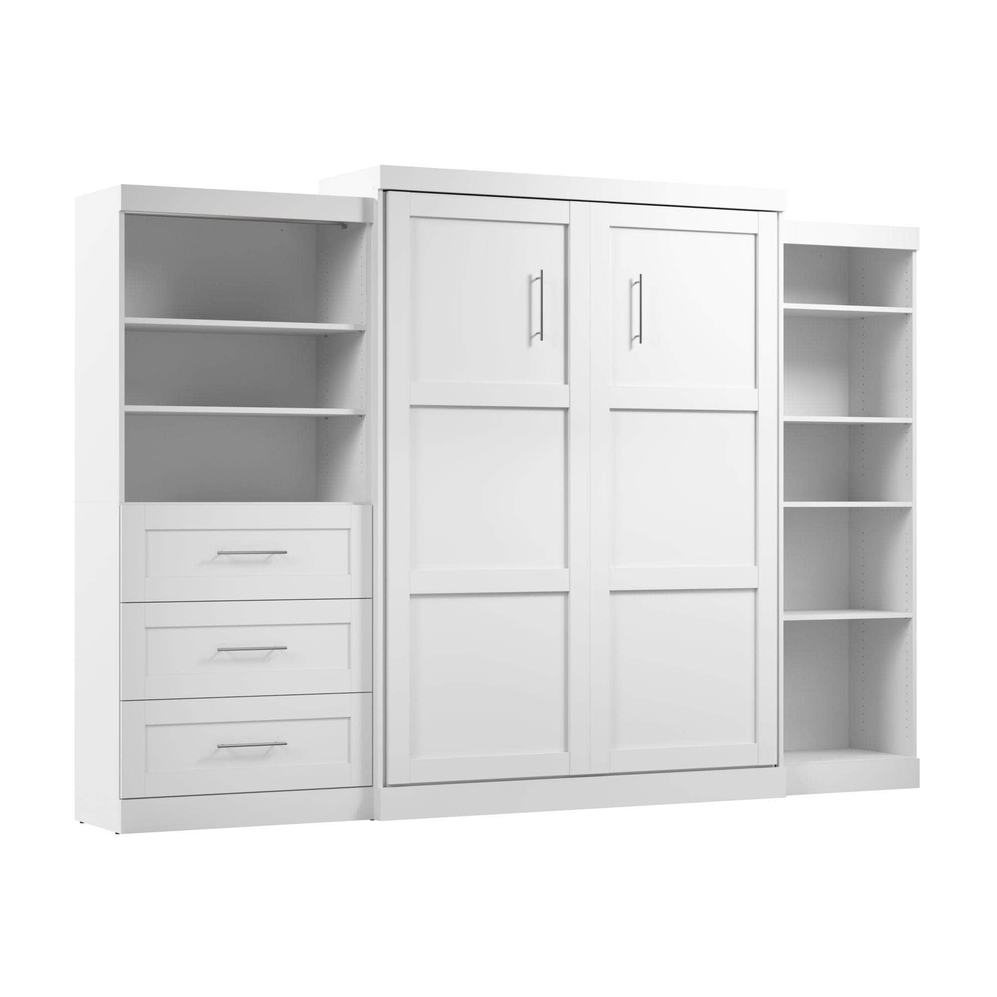 Pur Queen Murphy Pull Down Wall Bed with 2 Storage Drawers (126