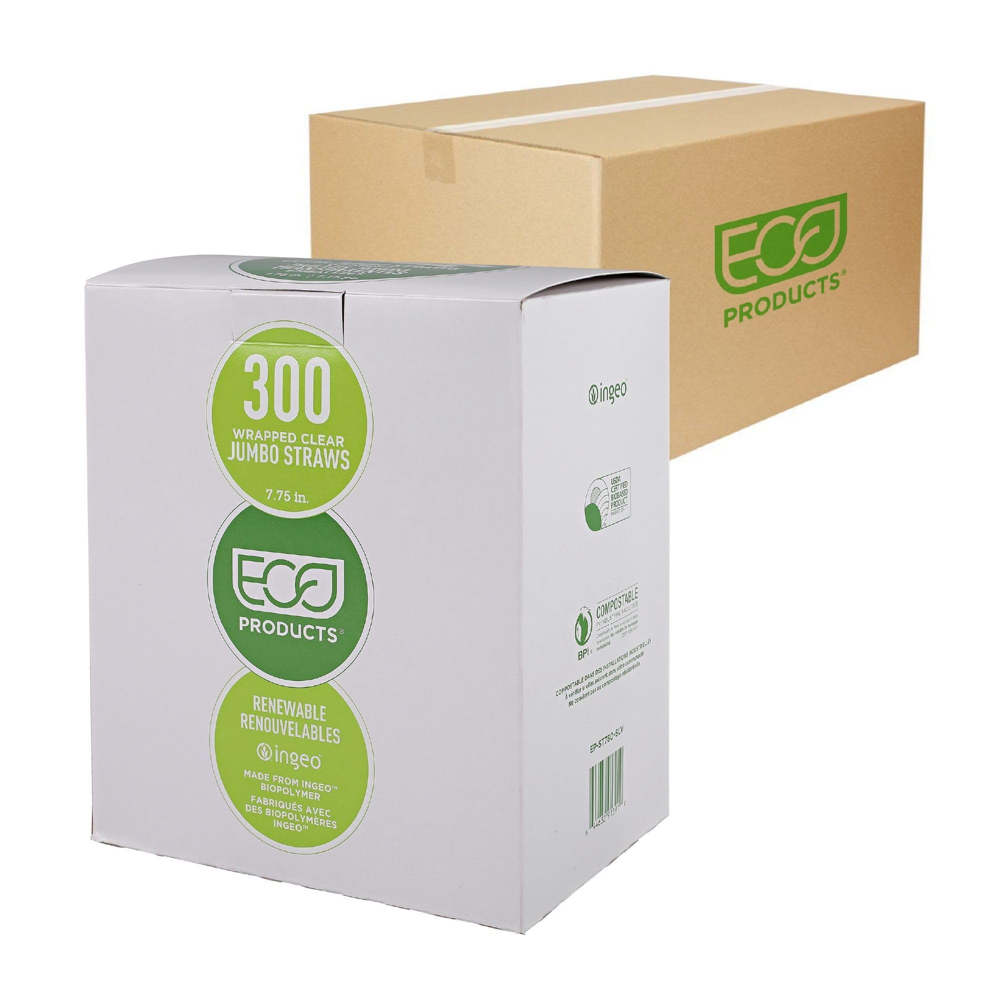 Eco-Friendly Compostable PLA Plastic Straws - 9.5