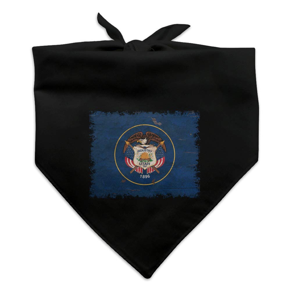 Vintage Distressed Utah State Flag Dog Bandana - USA Made Pet Bandana for Dogs, Patriotic Pet Accessories for Hiking, Travel & Outdoor Adventures