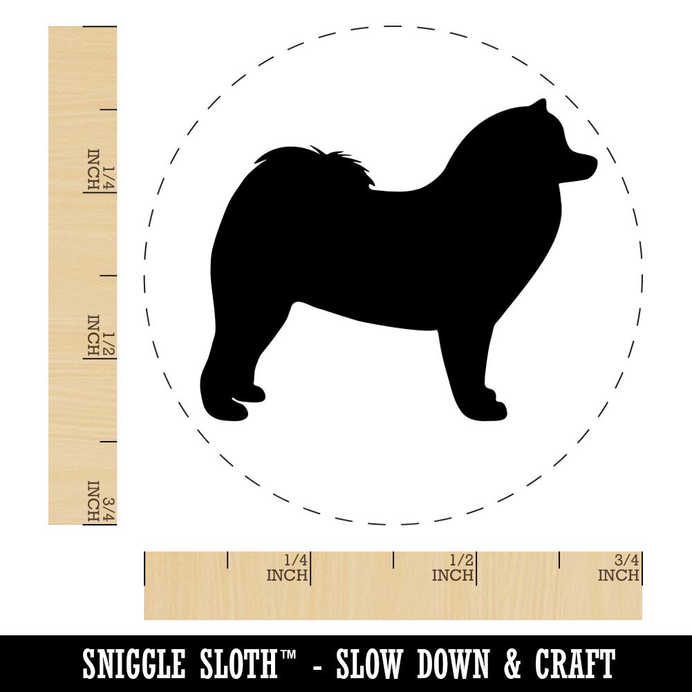 Samoyed Dog Solid Rubber Stamp for DIY Crafting, Scrapbooking, Planner Decoration - 3/4 Inch Small Stamp for Handmade Cards, Journals & Gift Wrapping