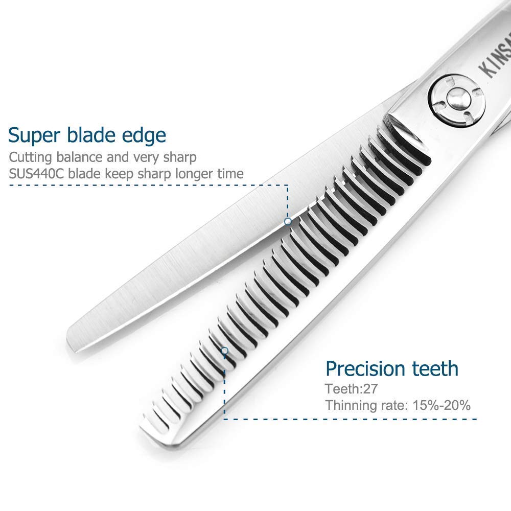 Kinsaro Professional 5.75 Inch Hair Cutting Scissors & Thinning Shears Set - Barber Scissors for Precision Haircuts, Styling, and Trimming | Perfect for Salon Professionals & Home Hair Care