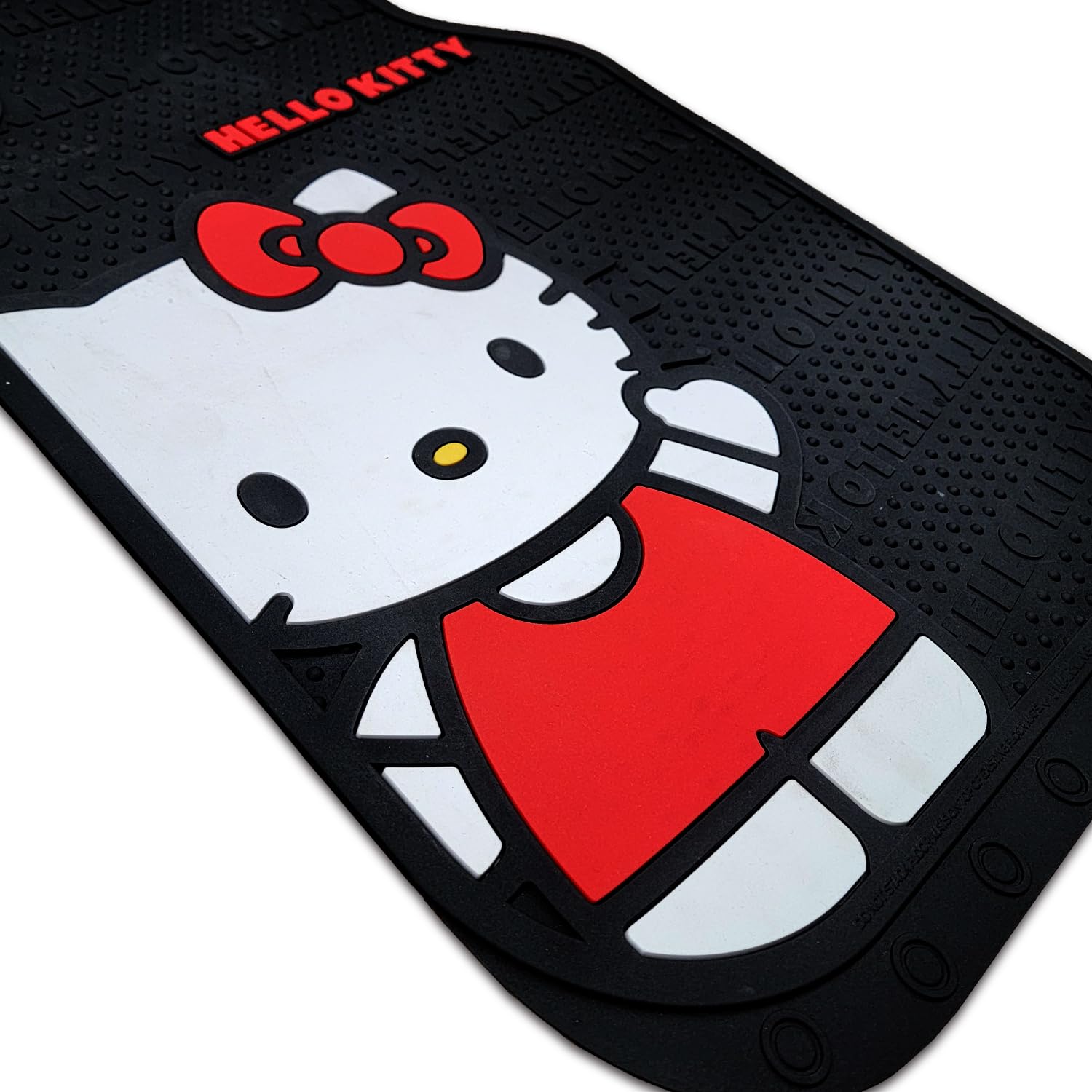 8-Piece Hello Kitty Car Seat Cover Set with 4 Rubber Mats, Steering Wheel Cover & Air Freshener - Cute Kawaii Car Accessories for Girls, Women & Teens - Perfect for Sedans, SUVs & Trucks