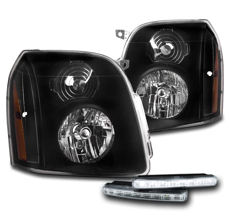 2007-2014 GMC Yukon Denali XL Replacement Black Headlights with 6