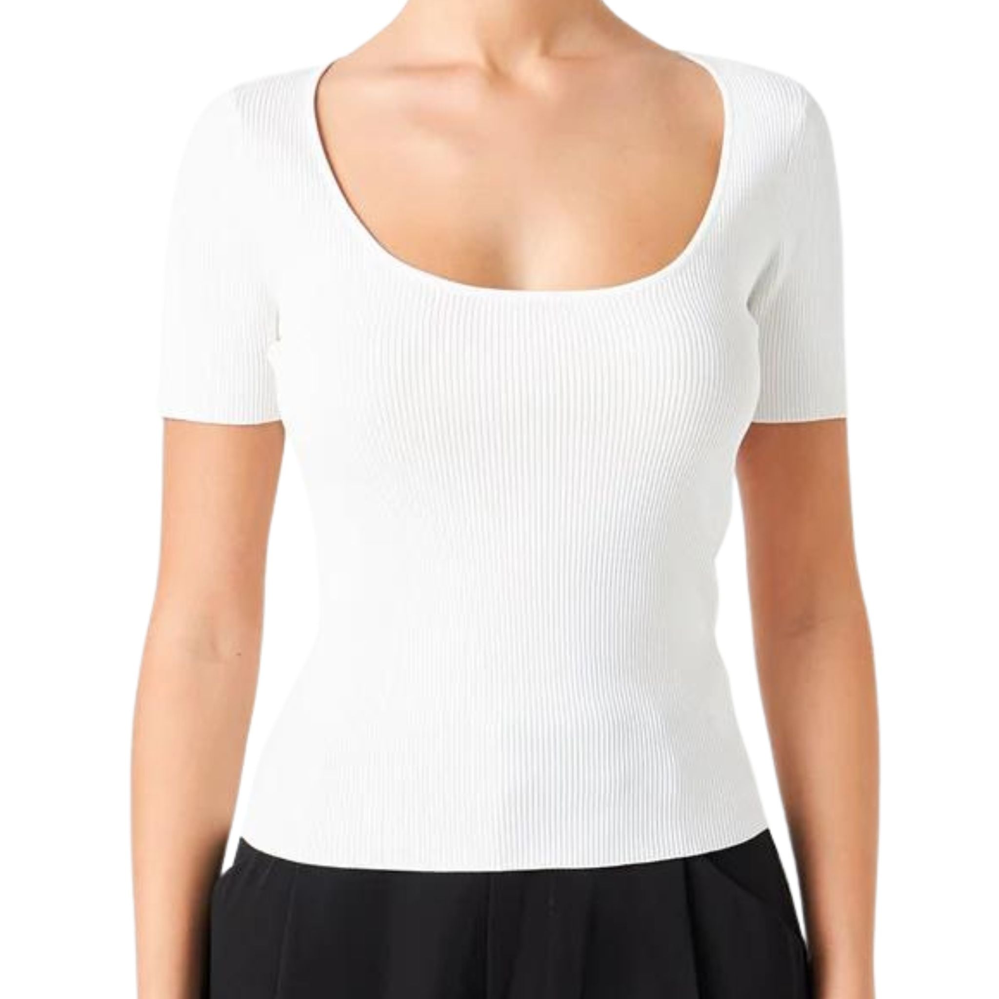 Endless Rose Ribbed Short Sleeve T-Shirt for Women | Casual Summer Tops | Perfect for Beach, Vacation & Everyday Wear