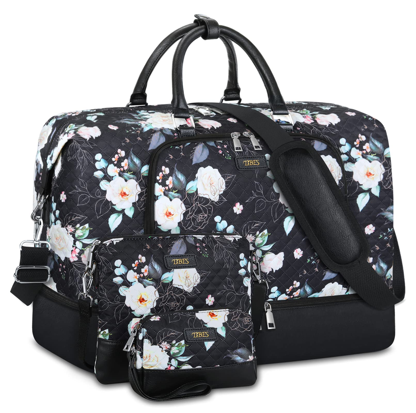 Stylish Women's Travel Weekender Bag with Shoe Compartment - 21 Inch Oversized Carry On Duffel & Overnight Tote Bag for Gym, Weekend Getaways & Business Trips
