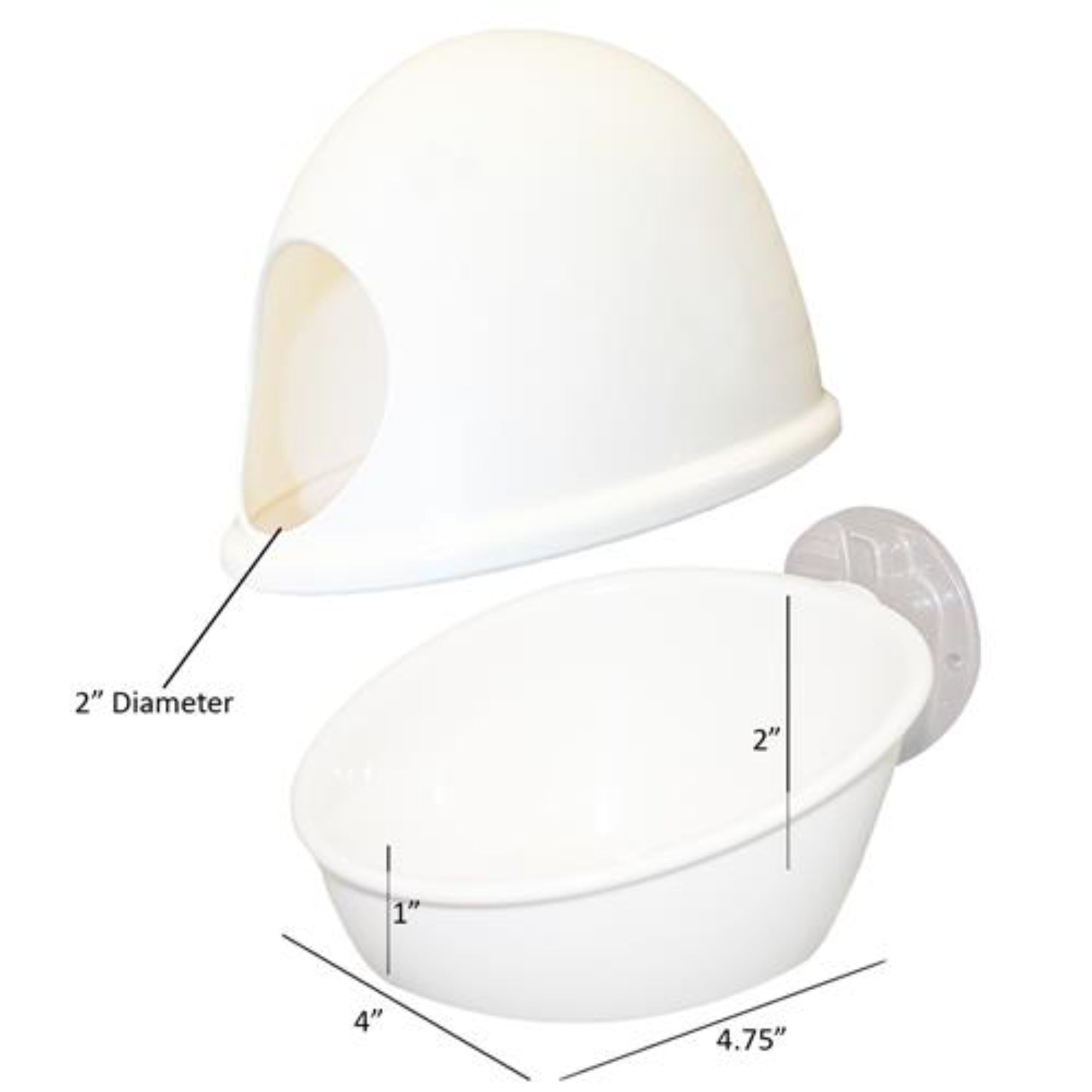 No Mess Press N' Slide Pet Food Dispenser with Dome Lid - Perfect for Cats & Dogs Feeding at Home or Travel