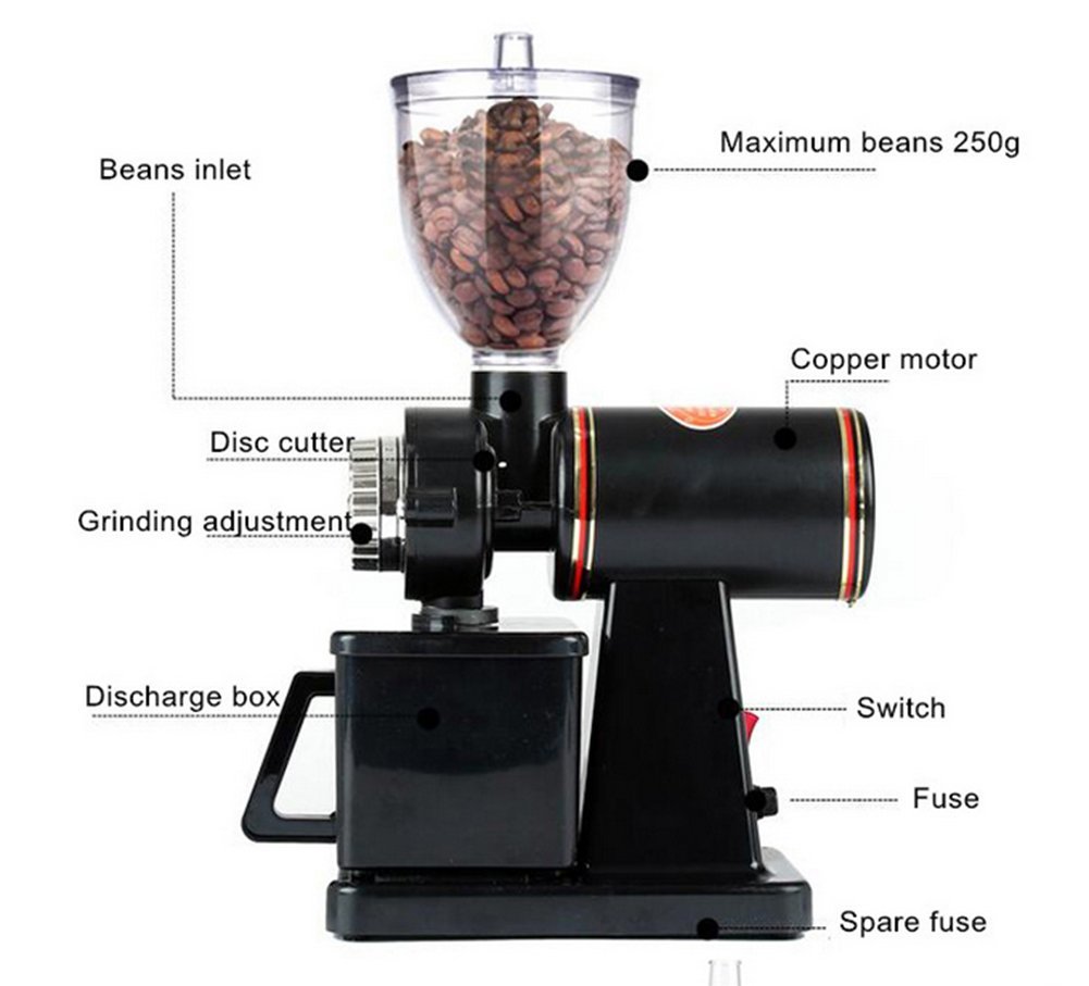 TOPCHANCES 110V Electric Coffee Grinder - Adjustable 8-Speed Coffee Bean Mill with 120g/min Grinding Capacity | Perfect for Espresso, French Press & Home Brewing