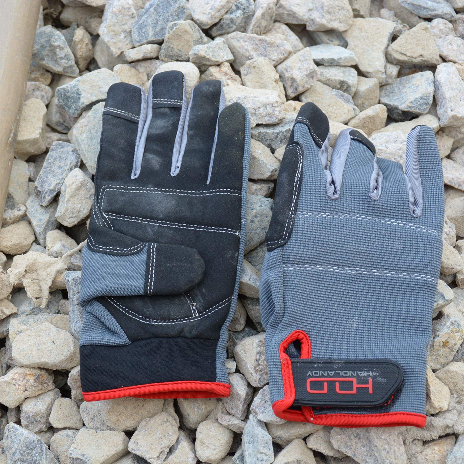 Handlandy Touchscreen Work Gloves for Men & Women - Mechanic & Yard Work