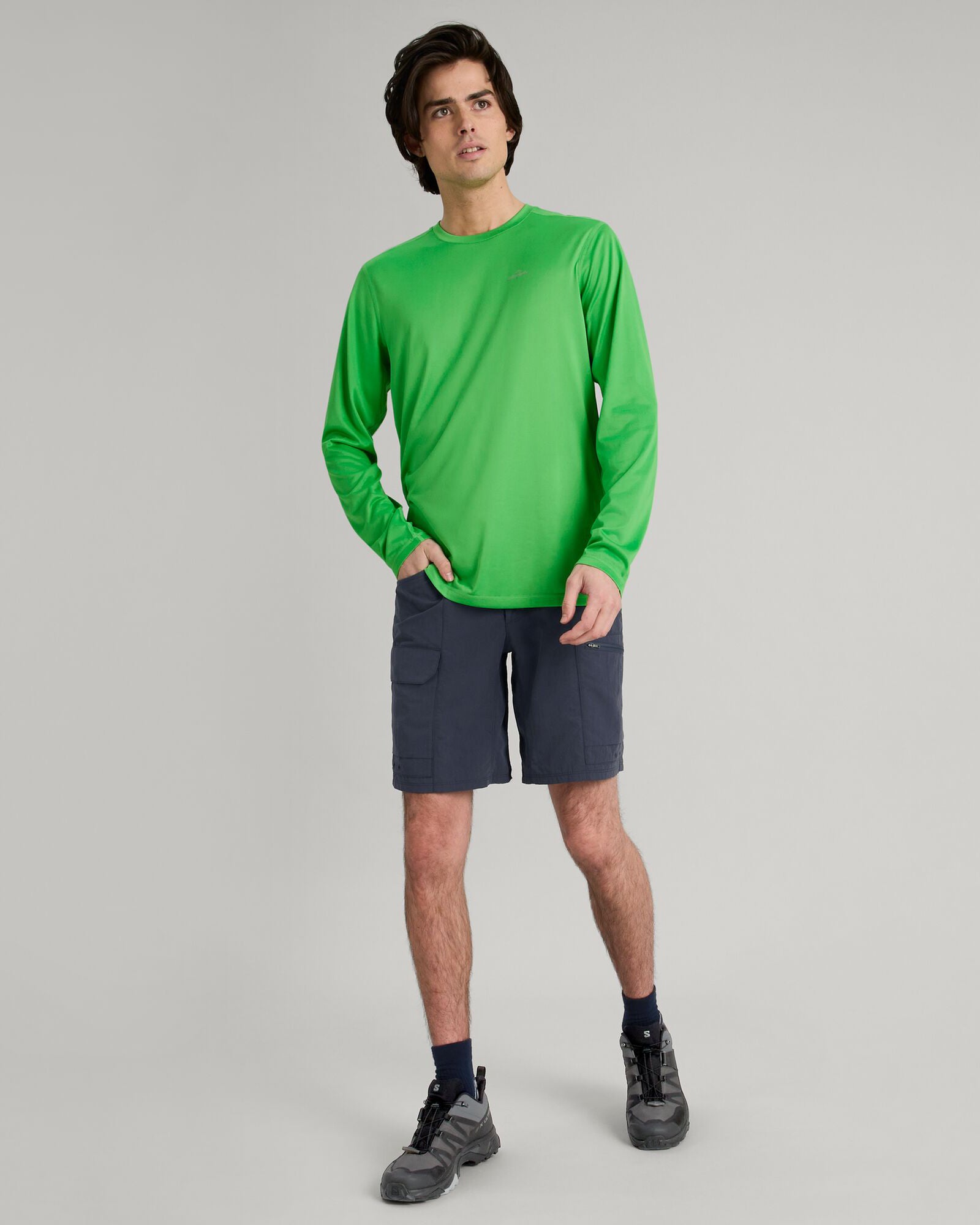 Accion Men's DriMOTION Long Sleeve Moisture Wicking T-Shirt - Lightweight Quick Dry Activewear for Running, Hiking & Gym Workouts