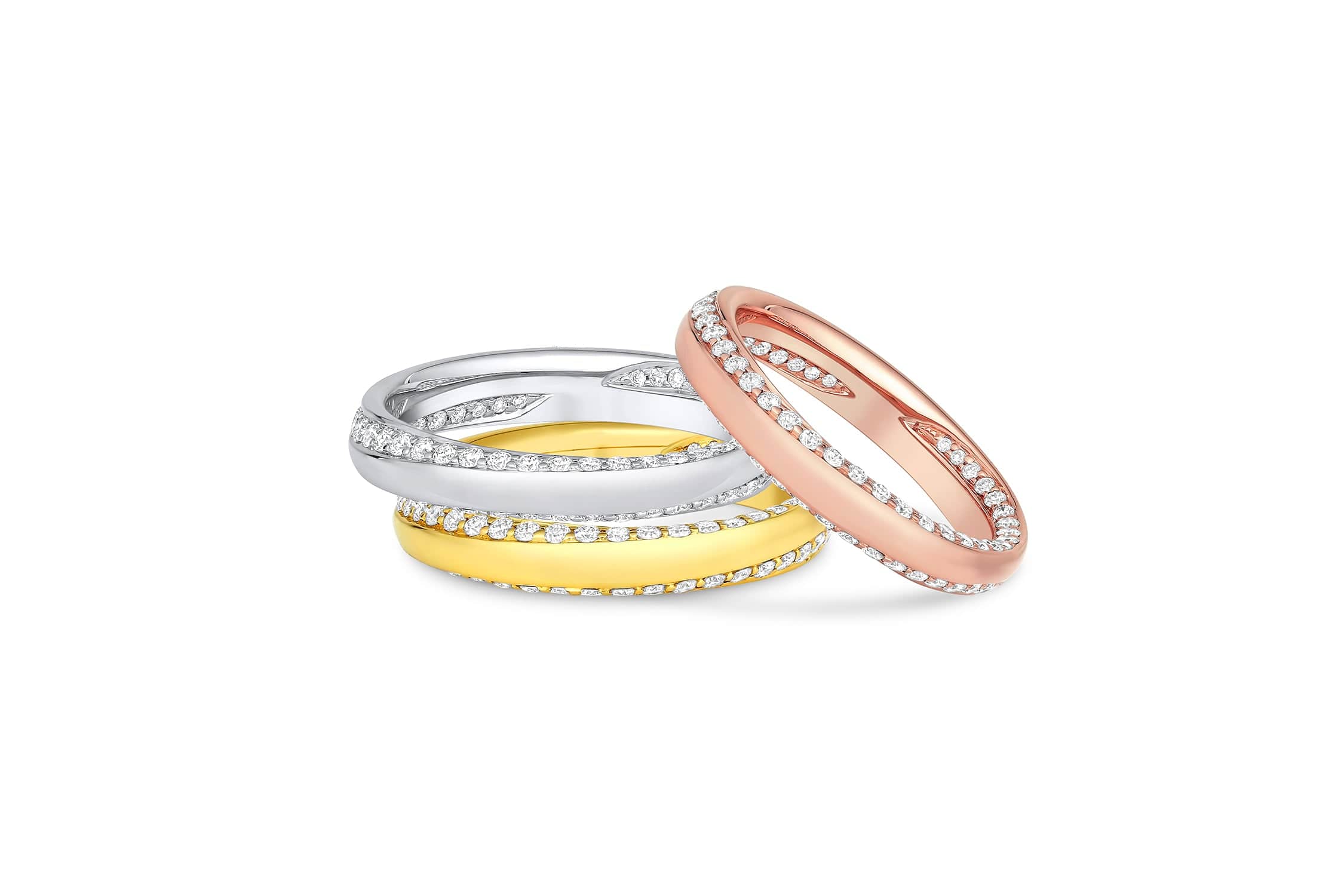 18K White Gold 0.62ctw Diamond Inside Out Spiral Band Ring for Women - Elegant Wedding, Anniversary & Everyday Jewelry Gift