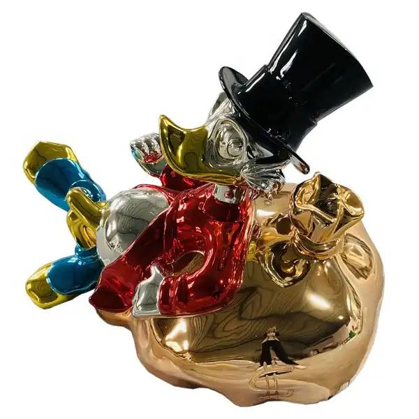 Uncle Scrooge McDuck Millionaire Statue Collectible - Disney DuckTales Decor for Home Office & Disney Fan Gift