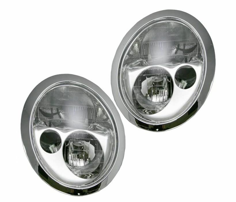 MyParts Front Headlights Headlamps Pair - Compatible with 2002-2004 Mini Cooper S (Driver & Passenger Side) | Durable Replacement Lights for Night Driving & Car Upgrades