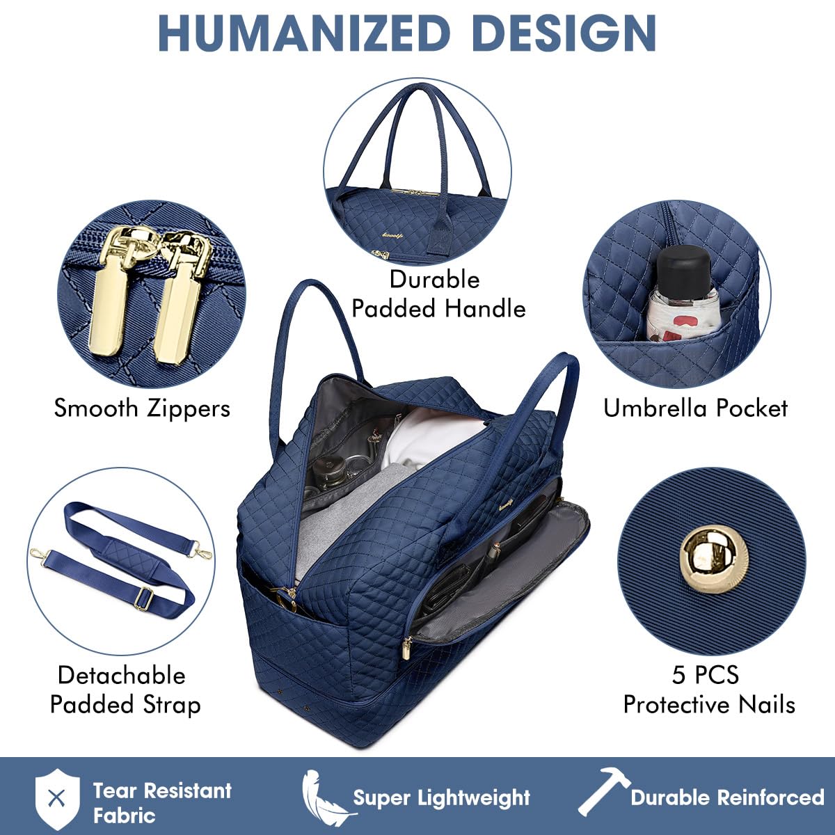 **Large Women's Travel Duffle Bag - Weekender Overnight Bag with Shoe Compartment & Wet Pocket - Gym, Hospital, Labor & Delivery Bag - Perfect for Travel, Gym, and Maternity Use**