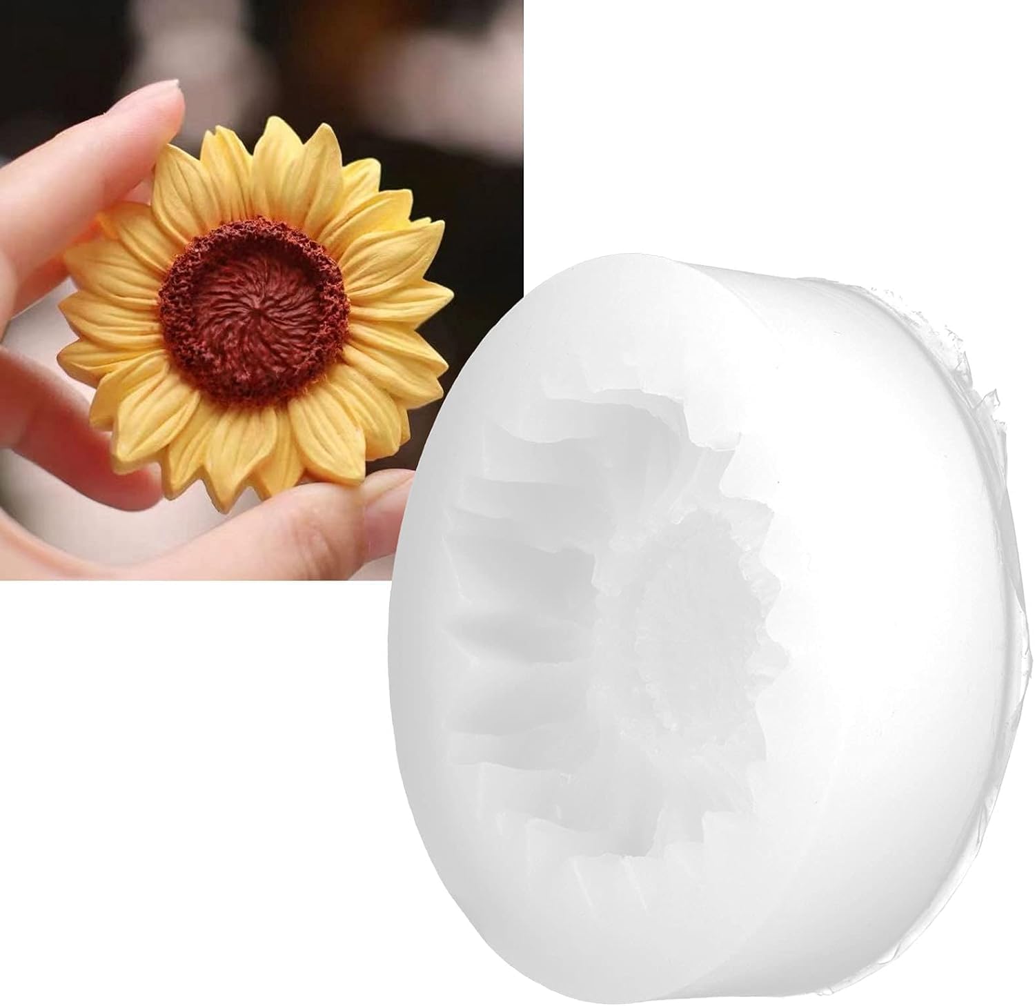 Premium Single Cavity Sunflower Fondant Mold - Large Chrysanthemum & Daisy Flower Silicone Mould for Cake Decorating, Chocolate, Candy, Soap, Resin Crafts | Perfect for Wedding Cakes, Birthday Parties & DIY Home Decor Projects