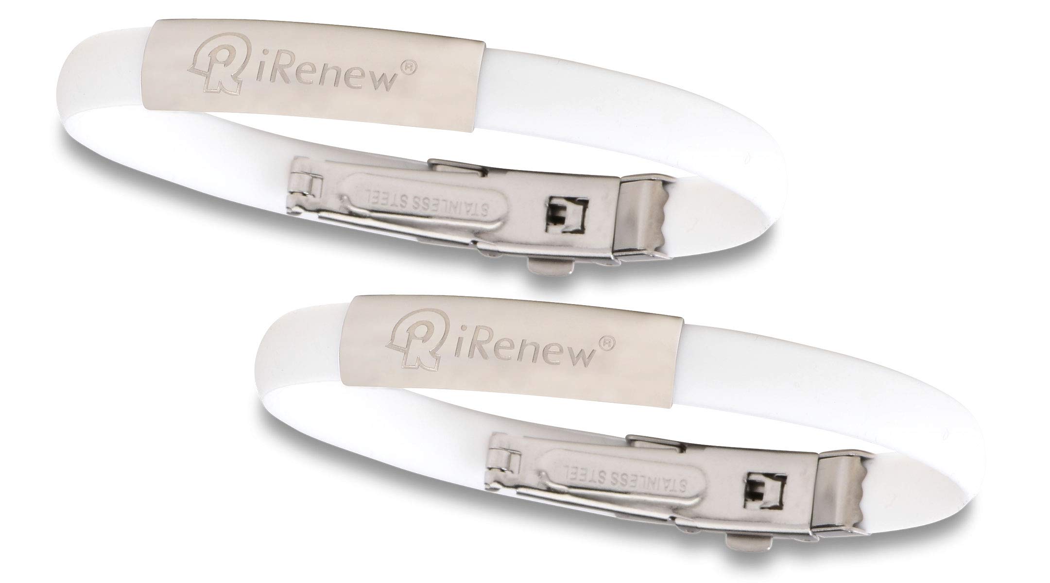 iRenew Energized Health Bracelet - Patented Lightweight Wearable Technology with Selective Frequency Resonance - Pack of 2 White Bracelets - 30-Day Money Back Guarantee - Perfect for Wellness, Meditation & Daily Energy Boost