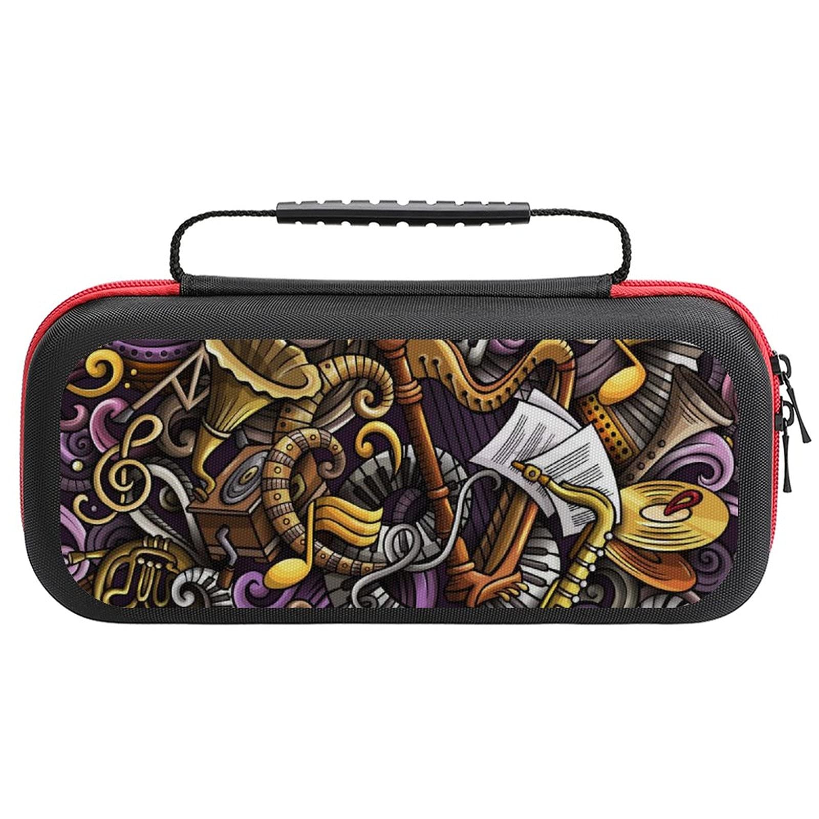 Classical Music Printed Carrying Case for Nintendo Switch Lite & Accessories - Durable Travel Storage Bag for Gaming Console Protection | Perfect for Travel, Commuting & On-the-Go Gaming