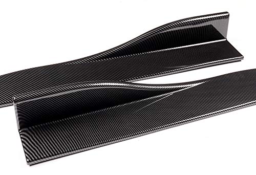 HYPERSPEED Carbon Fiber Look Front Bumper Spoiler Lip & Side Skirt Extension Kit for 2018-2023 Ford Mustang Coupe - 9PCS ABS GT-Style Body Kit with Rocker Panel Splitter & Diffuser (86
