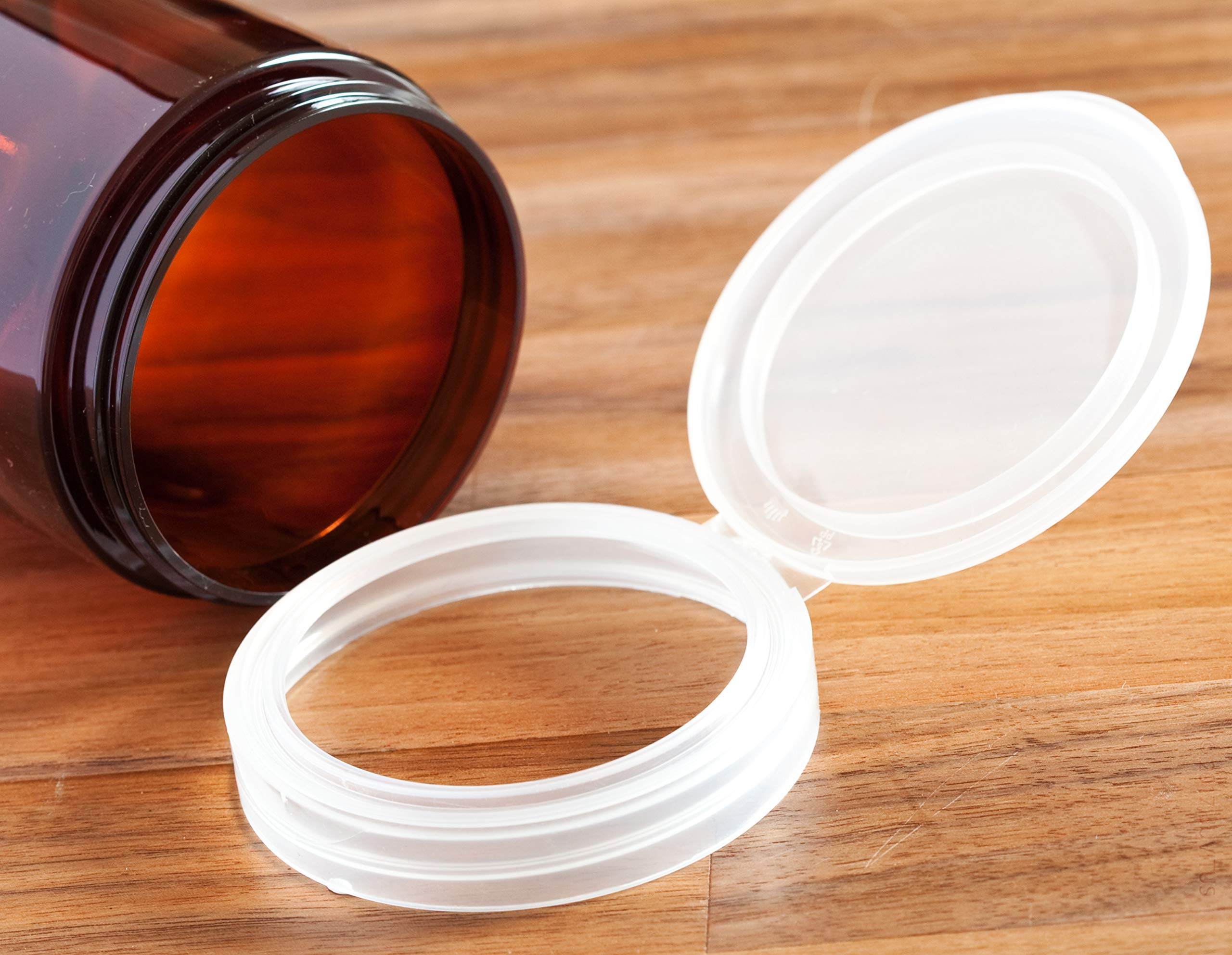 JUVITUS 8oz Amber PET Jars with Flip Top Caps (12-Pack) for Spices & Crafts