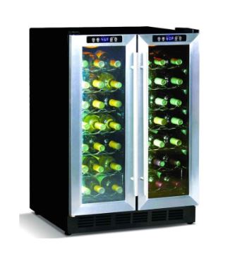 Farfalla FWC 2D42 18-Bottle Dual Zone Electric Wine Cooler Refrigerator - Perfect for Home, Office, or Restaurant Wine Storage