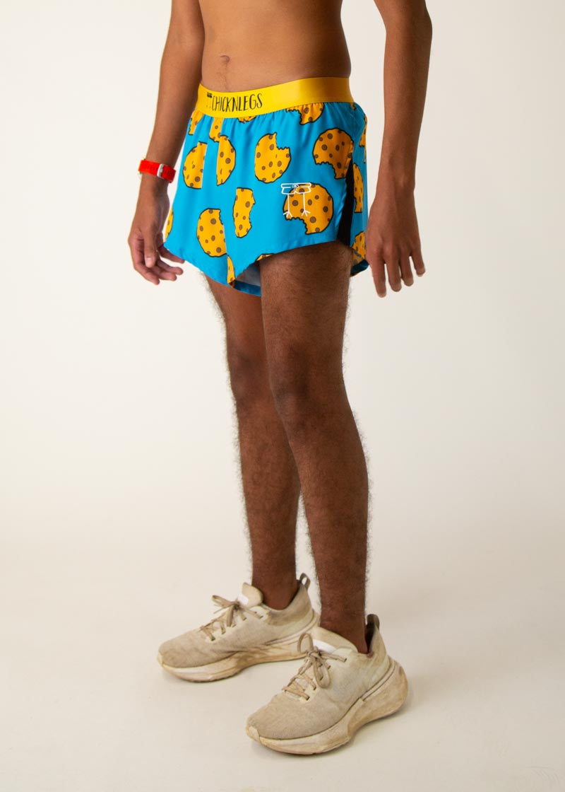 **Men's Chocolate Chip Cookies 2 Split Running Shorts - Lightweight & Breathable for Gym, Jogging & Outdoor Workouts**