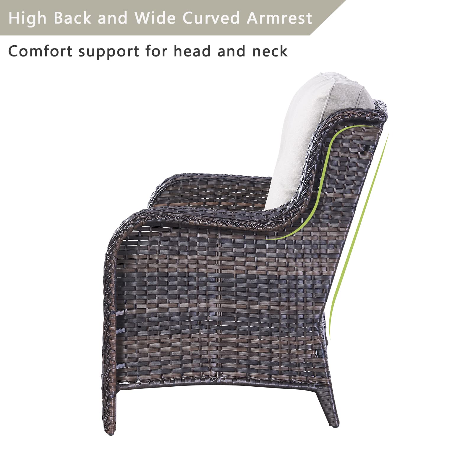Outdoor Loveseat Wicker Patio Sofa - 2-Seat Rattan Outdoor Couch with Deep Seating & Cushions, Water-Resistant Patio Furniture for Porch, Deck, Balcony, Garden - Brown/Beige - Perfect for Relaxing & Entertaining Outdoors