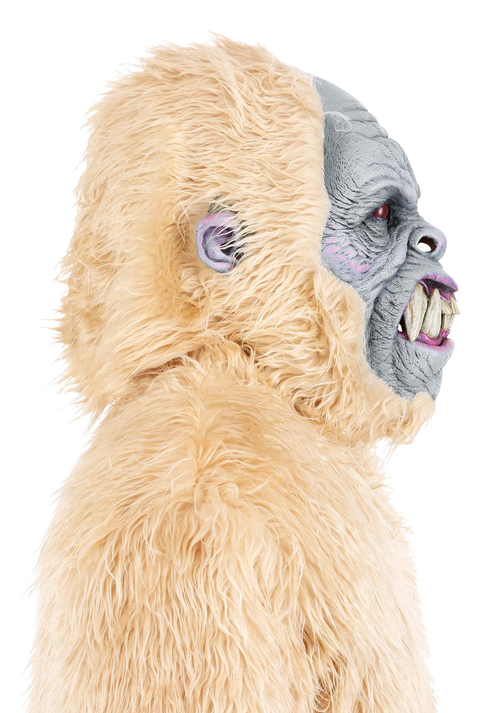 Men's Yeti Costume - Abominable Snowman White Fur Jumpsuit with Full Mask, Gloves & Shoe Covers | Halloween Cosplay, Christmas Party, Themed Events & Costume Contests