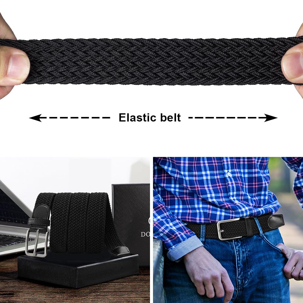 DOOPAI Men's Braided Stretch Belt - 1 3/8